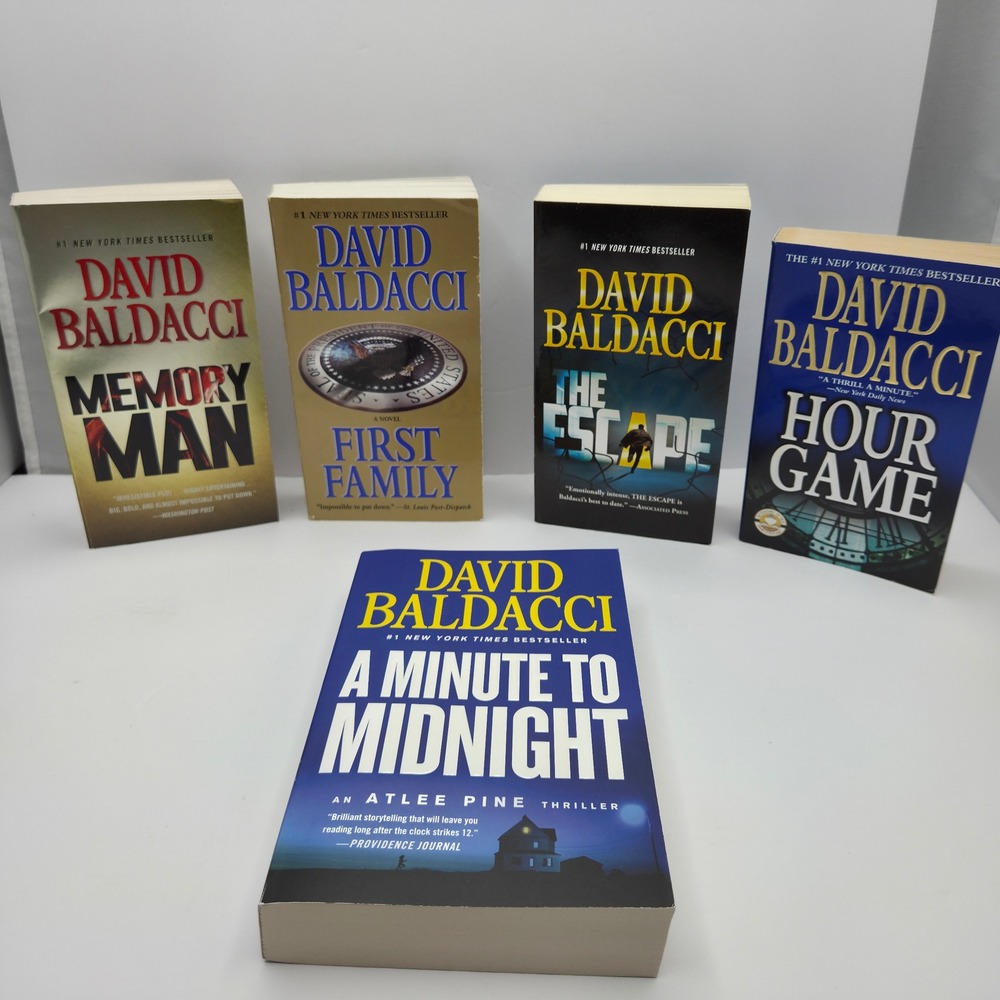 David Baldacci Book Lot 5 Thriller Novels Memory Man Hour Game PB Mixed Colors